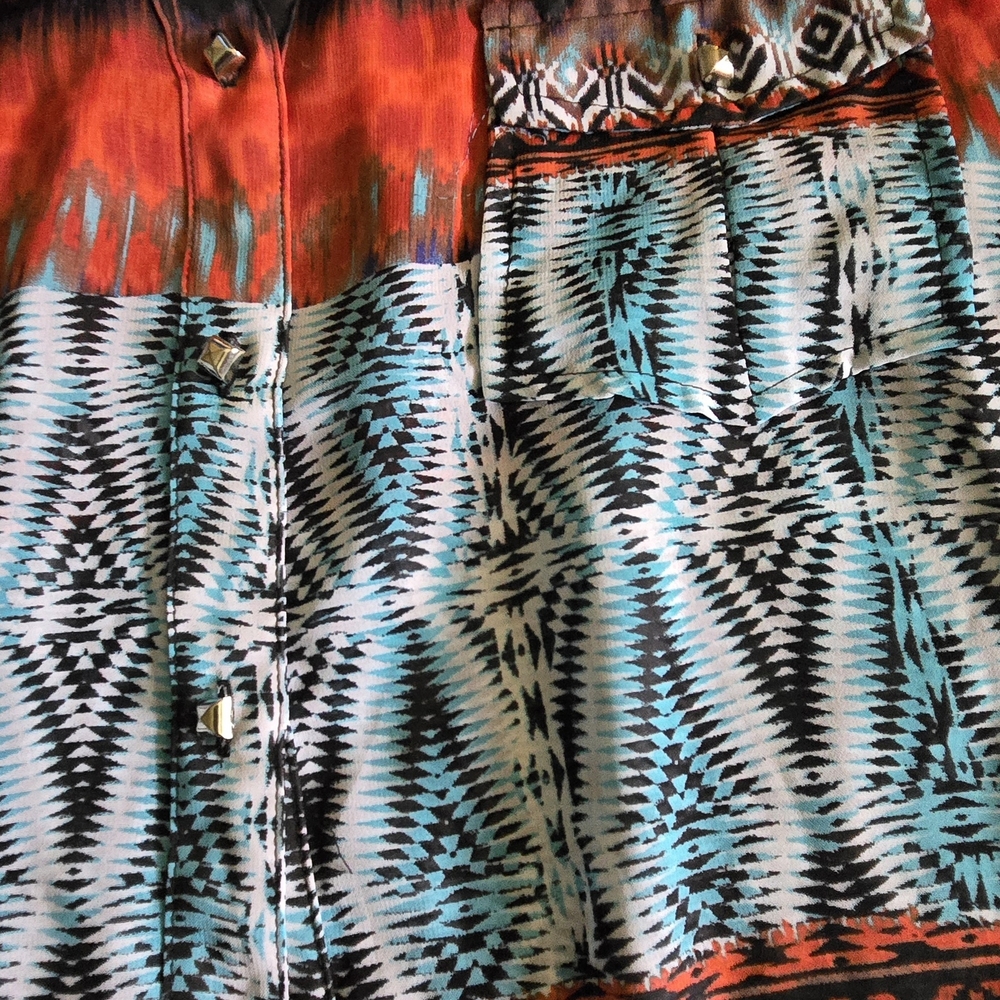 Trendy Multicolor Geometric Pattern Skirt